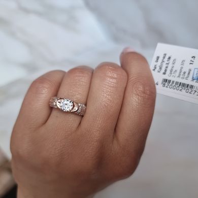 Серебряное кольцо с позолотой и фианитами разного размера