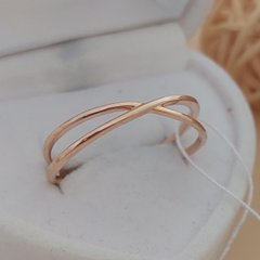Золотое кольцо Бесконечность тонкий профиль минималистическое без камней