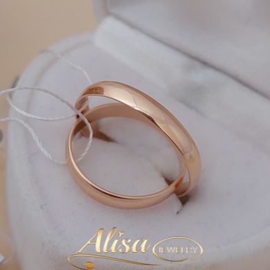 Обручальное кольцо золотое классическое тонкое гладкое Европейка 3 мм