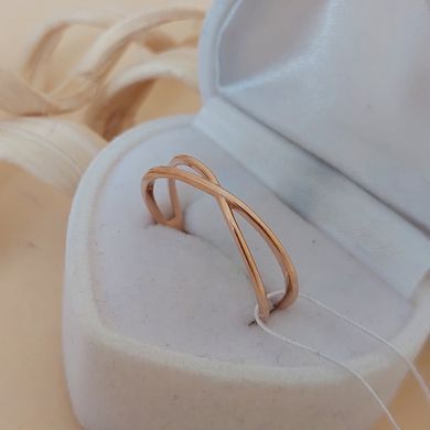 Золотое кольцо Бесконечность тонкий профиль минималистическое без камней